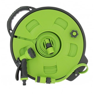 1 - 15 Meter Flat Hose with Quick Reel for Watering Balcony Garden Plants